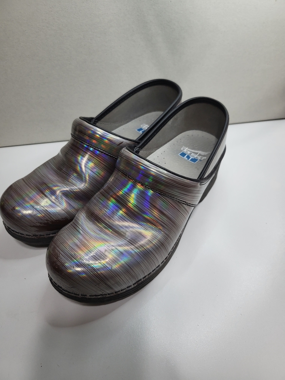 Dansko Holographic Metallic Slip-On Clogs